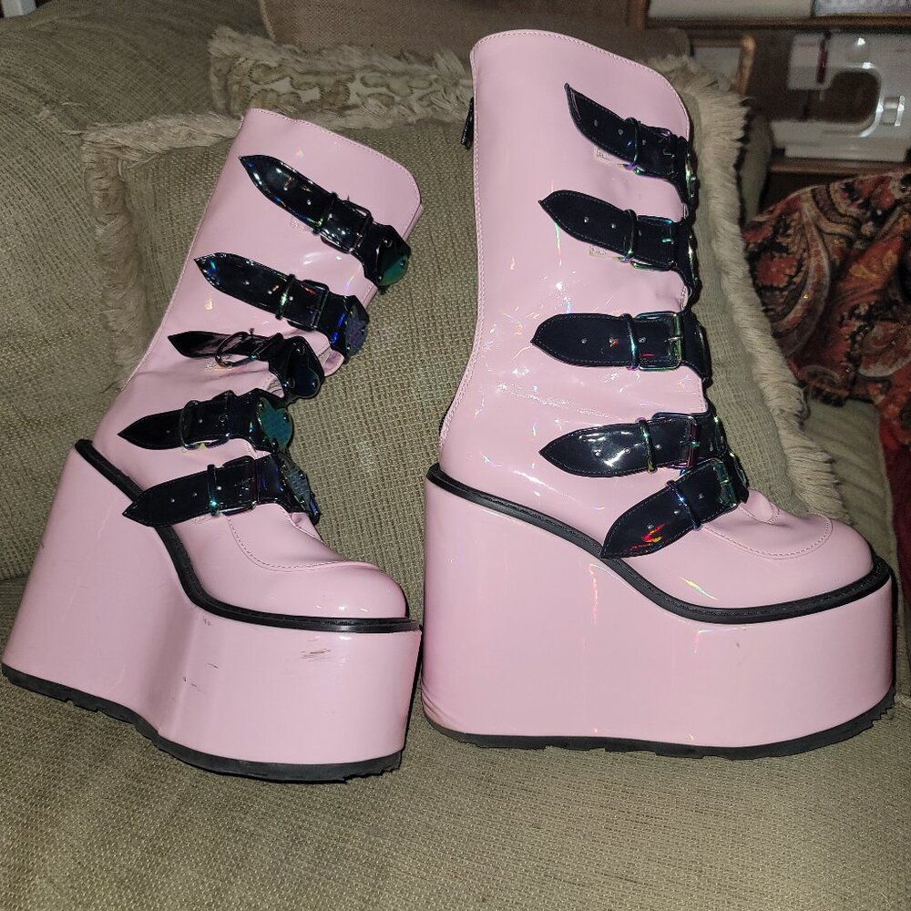 Demonia Swing - 230 Boots Sz 9 Holographic